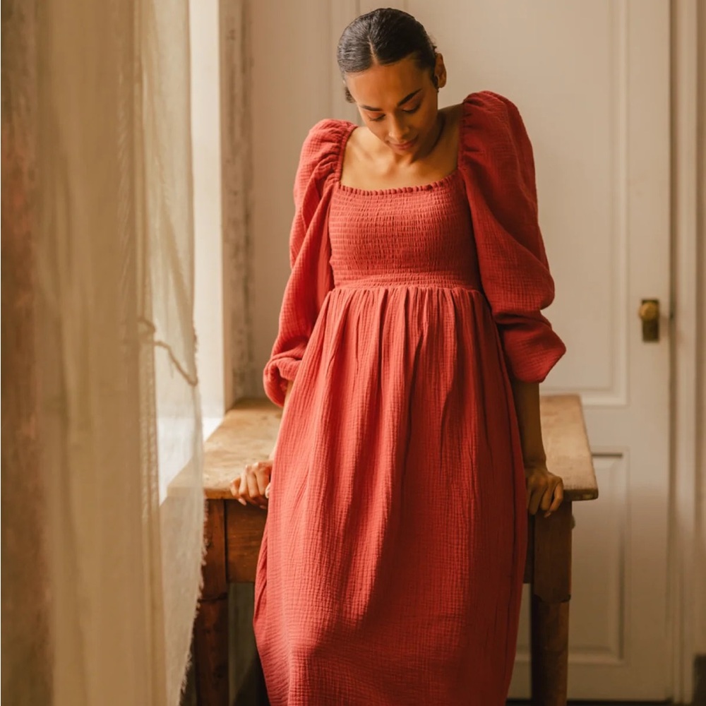 Nothing Fits But AOI DRESS. Size Large. Color Dry Rose. Never worn.